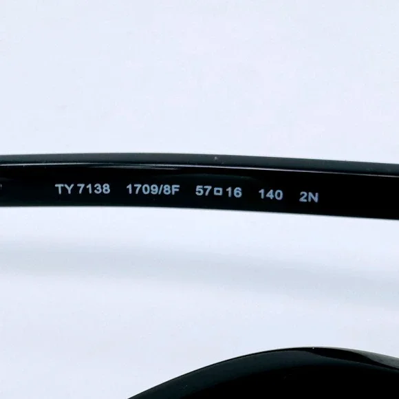 Tory Burch TY7138 Black Geometric Cat Eye Sunglasses Blue Gradient Lenses - Picture 7 of 14